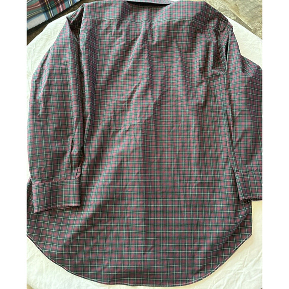 Lauren Ralph Lauren Button Down Shirt, Red/Green Plaid, Non-Iron Sz 17 1/2 32/33 - Picture 9 of 10